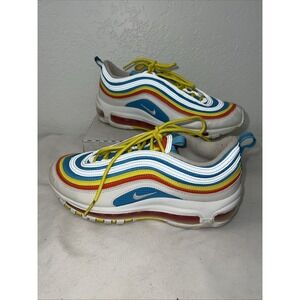 Nike Air Max 97 CK0052 400 GS Summer Pack White Blue Yellow Red Size 6.5Y 2019